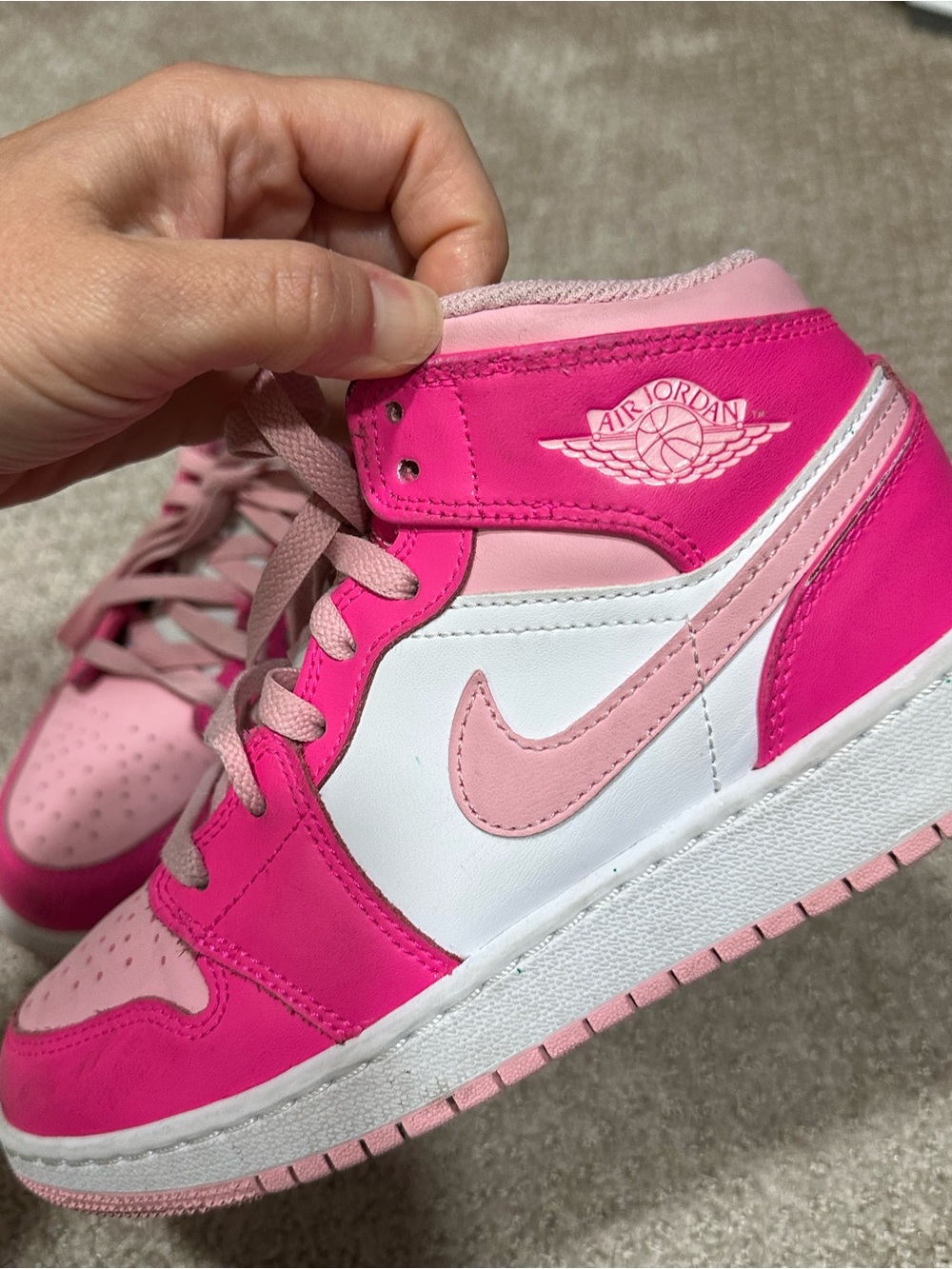 Nike Air Jordan 1 Mid White Fierce Pink - Picture 7 of 16